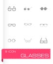 Vector glasses icon set Royalty Free Stock Photo