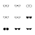 Vector glasses icon set Royalty Free Stock Photo