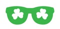 Vector glasses with shamrocks. St. Patrick`s Day. Royalty Free Stock Photo