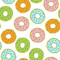 Vector glazed donuts pattern. Illustration dessert. For design, print or background