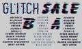 Vector of Glitch Modern Alphabet Letters and numbers, Grunge and Carved linear stylized rounded fonts, Minimal Italic Letters set