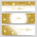 Vector glitter banners. Glittering greeting card design
