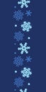 Vector glitter snowflakes dark vertical border