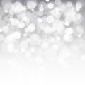 Vector glittery lights silver abstract Christmas background. Royalty Free Stock Photo