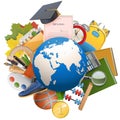 Vector Global Education Concept Royalty Free Stock Photo