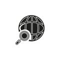 vector global network icon - internet technology, world networking illustration