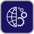 Vector globe and gear icon Royalty Free Stock Photo