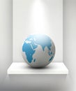 Vector globe standing on a shelf. Element for design and business