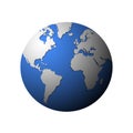 Vector globe on white. Royalty Free Stock Photo