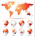 Vector Globe and World Map Royalty Free Stock Photo