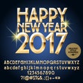 Vector gloss Happy New Year 2017 greeting card
