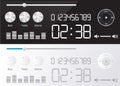 Vector glossy audio players design with different control