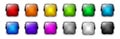 Vector shiny colorful square web buttons set Royalty Free Stock Photo