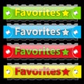 Vector glossy favorites tag buttons. Royalty Free Stock Photo