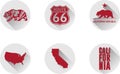 A Set of Flat Icons of California. Royalty Free Stock Photo