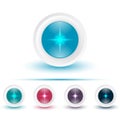 Vector glossy icon or button with star pictogram Royalty Free Stock Photo