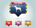 Vector Glossy Pet Shop Icon/Button and multicolore