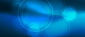 Vector Glowing Circles in Shining Blue Gradient Background Banner