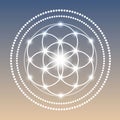 Vector Glowing Flower of Life Symbol Illustration