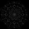 Vector glowing mandala on black background. Design prints for t-shirts, posters, flyers, postcards. Vector illustrations Royalty Free Stock Photo
