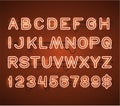 Vector Glowing Orange Neon Bar Alphabet Royalty Free Stock Photo