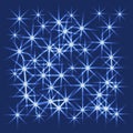 Vector glowing stars, lights and sparkles. Transparent effects Royalty Free Stock Photo
