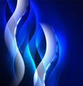 Vector glowing wave, smoke design wavy lines