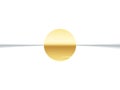 Vector glued round golden sticker on white envelop