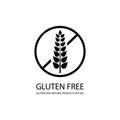 Vector Gluten Free Icon, Stamp Style Label, Black Lines.