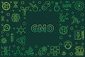 Vector GMO concept horizontal outline green frame Royalty Free Stock Photo