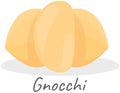 Vector gnocchi icon, group of gnocchi, illustration isolated on white background, Italian cuisine