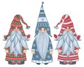 Vector gnomes cartoons isolated. Royalty Free Stock Photo