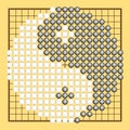 Vector Go game or Weiqi Chinese board game with yin yang symbol