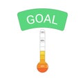 Vector goal thermometer. Fundraising money tracker. Indicator of progress for donation event Royalty Free Stock Photo