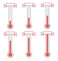 Vector goal thermometers at different levels.