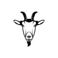 Vector goat head, face for retro hipster logos, emblems, badges, labels template and t-shirt vintage design element. Isolated on