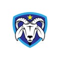 Vector goat head shield logo