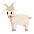 Vector goat icon. Cute cartoon illustration for kids. Farm animal isolated on white background. Colorful flat cattle picture for Royalty Free Stock Photo