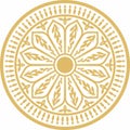 Vector gold arabic national round ornament.