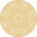 Vector gold arabic national round ornament. Ethnic circle, eastern and african peoples