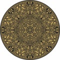 Vector gold arabic national round ornament.