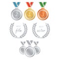 Vector gold award laurel wreath. Winner label, leaf symbol victory. Gold award vector Royalty Free Stock Photo