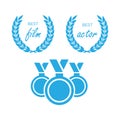 Vector gold award laurel wreath. Winner label, leaf symbol victory. Gold award vector Royalty Free Stock Photo