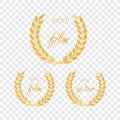 Vector gold award laurel wreath. Winner label, leaf symbol victory. Gold award vector Royalty Free Stock Photo