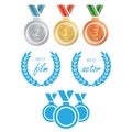 Vector gold award laurel wreath. Winner label, leaf symbol victory. Gold award vector Royalty Free Stock Photo