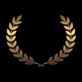 Vector gold award wreaths, laurel on black background vector