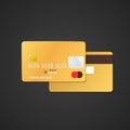 Vector gold bank card mockup Royalty Free Stock Photo