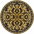 Vector gold and black arabic national round ornament.