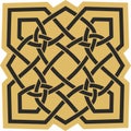 Vector gold and black Celtic knot. Ornament of ancient European peoples.