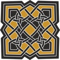 Vector gold and black Celtic knot. Ornament of ancient European peoples.